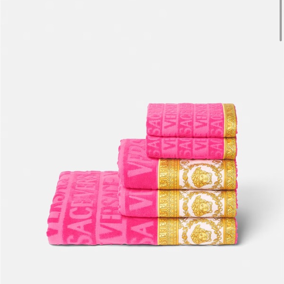 VERSACE- I ♡ BAROQUE TOWEL 5-SET, BEAUTIFUL PINK. *NWT* - Picture 2 of 2